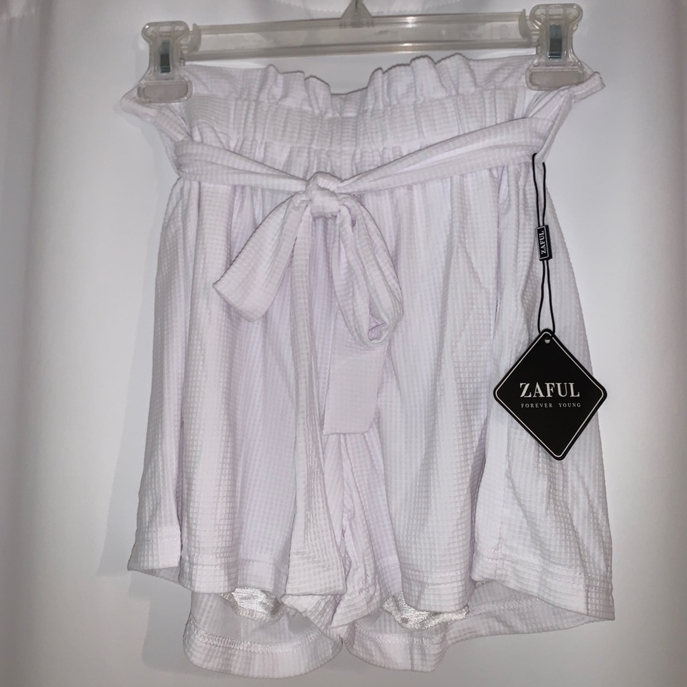 White Flowy Shorts